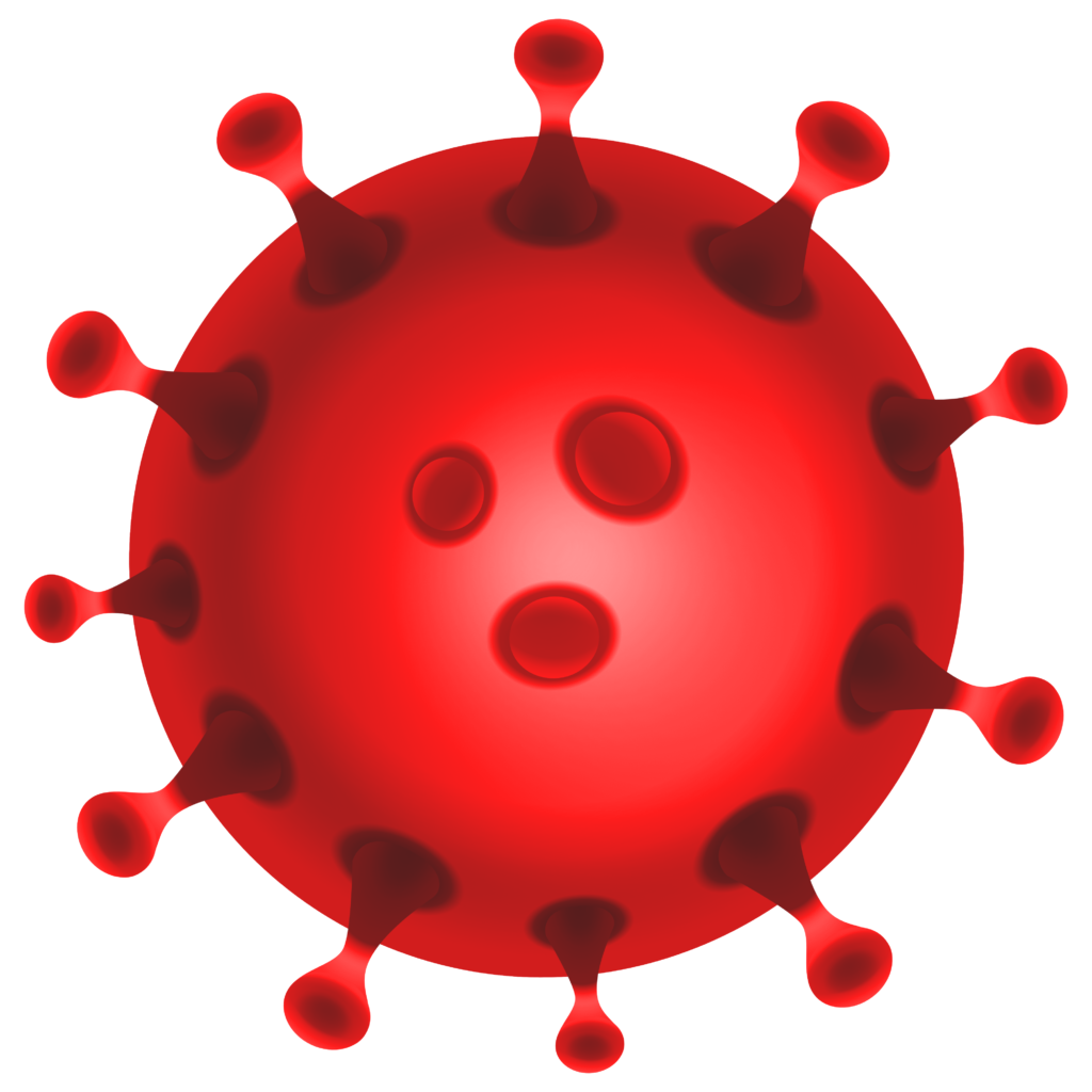 Free image download: Coronavirus, red, 3D, cropped, #000043