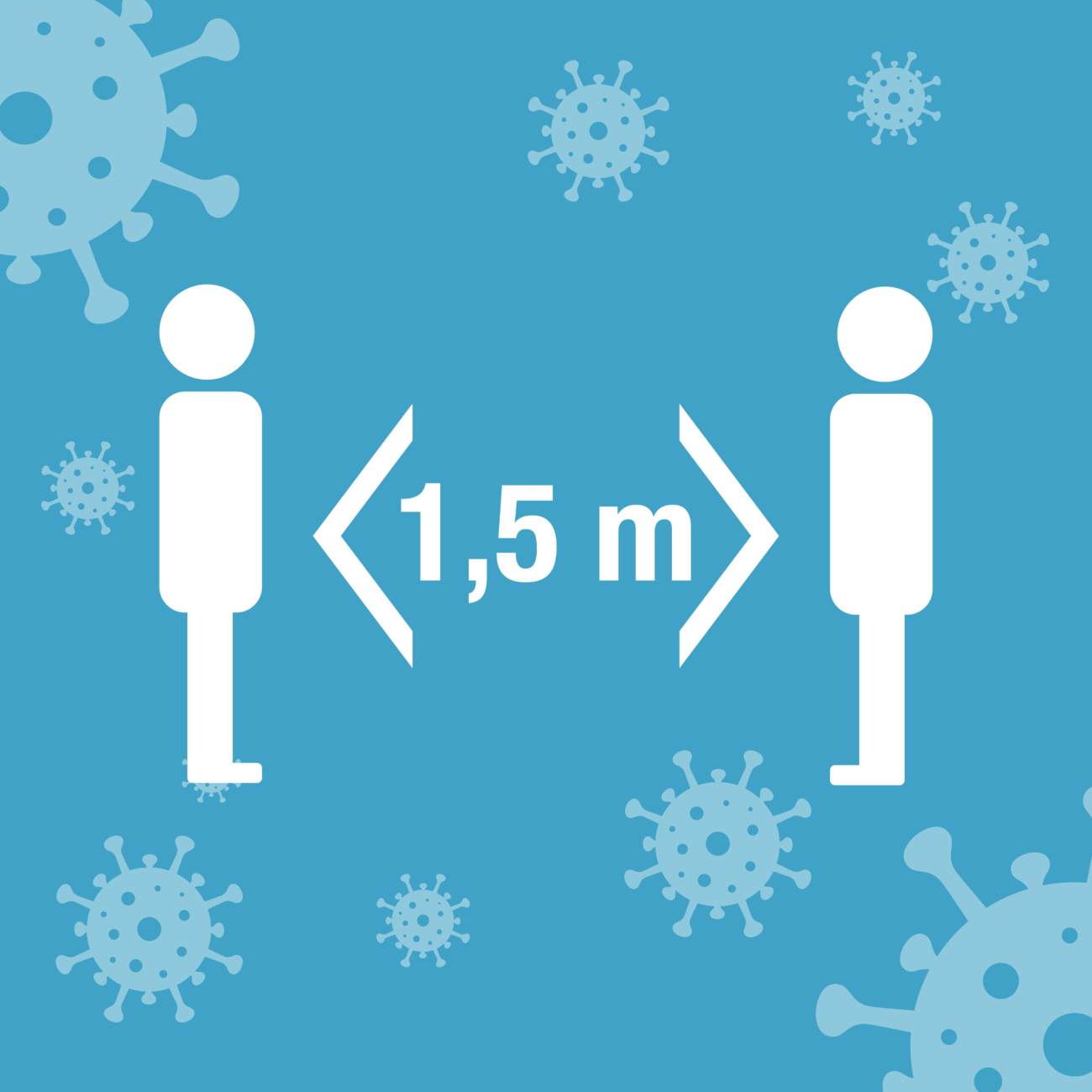Free image from iXimus.de: social distance, blue, white, 1,5 m, Coronavirus, #000155