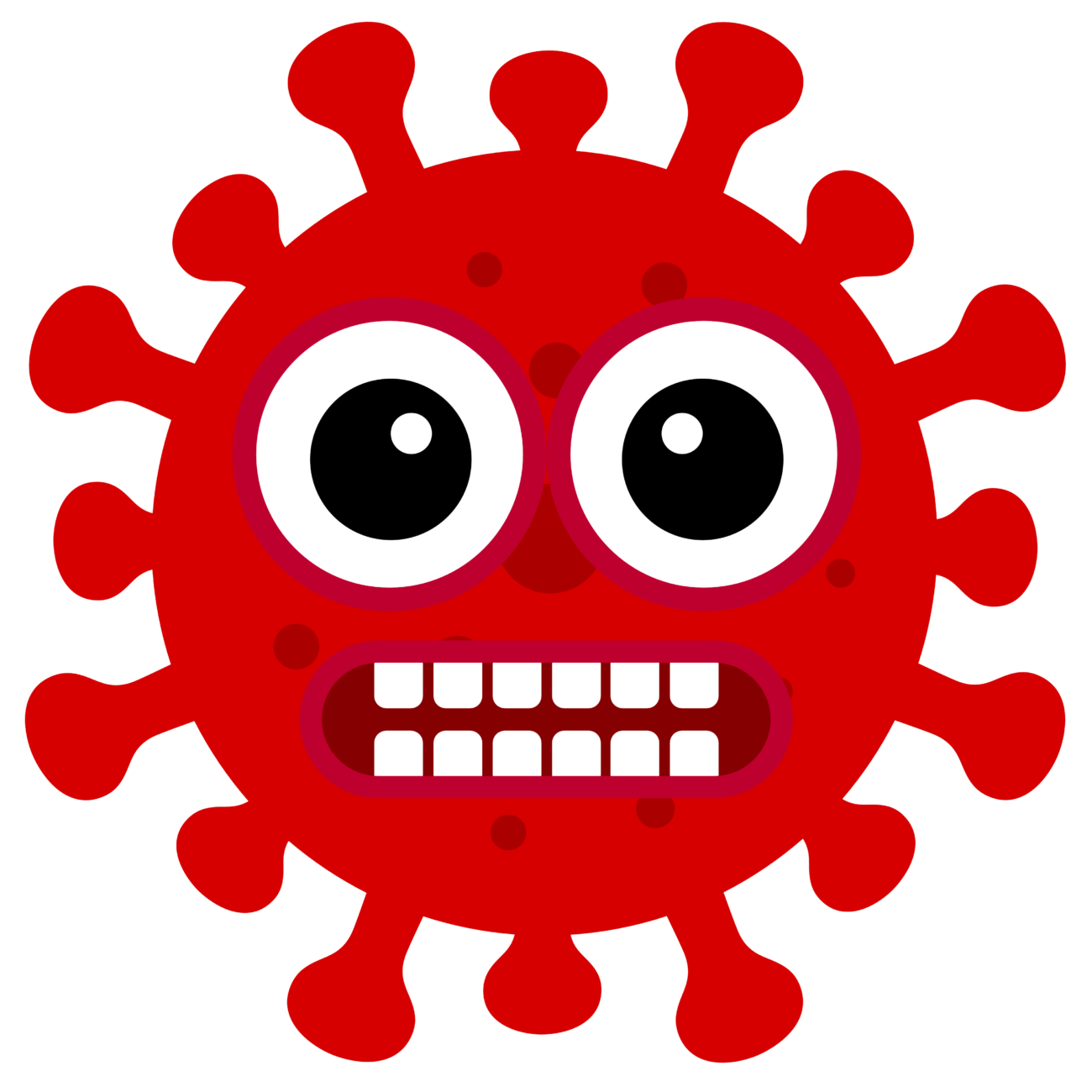 Gratis Download von iXimus.de: Coronavirus, rot, Mundschutz, Corona, Covid-19, Virus, SARS-CoV-2, freigestellt, Vektor-Datei, #000169